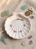 Pearl flower chain bracelet (purple)