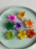 Mini glossy flower claw clip
