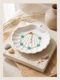 Pearl flower chain bracelet (blue)