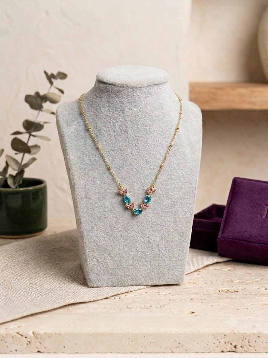 Tulip necklace (blue)
