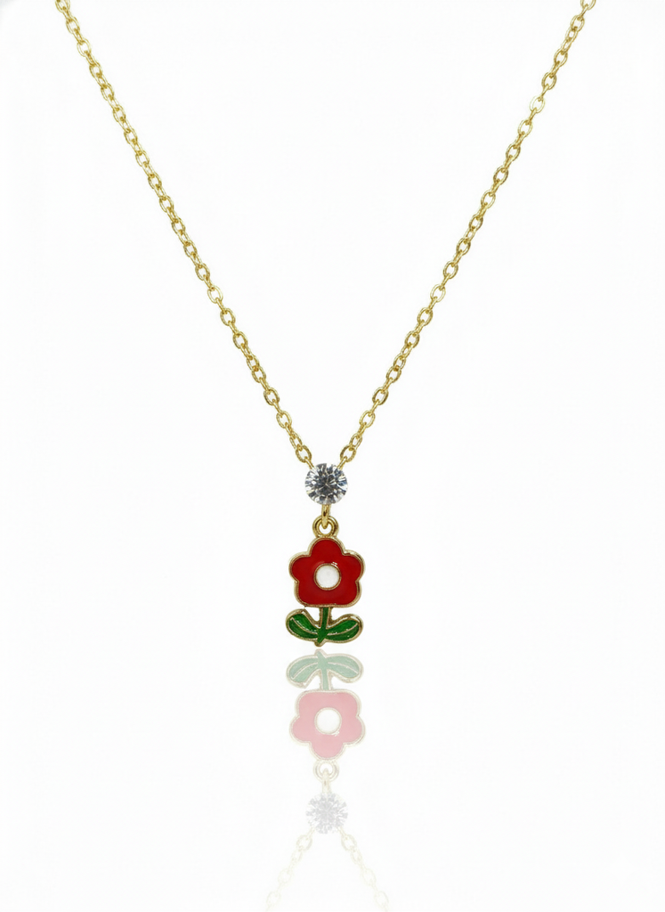 Set with studs (red flower)