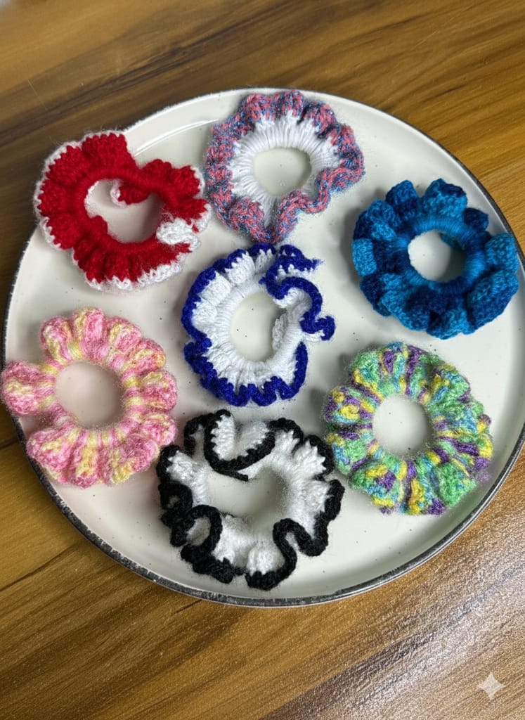 Shalvika's crochet scrunchie