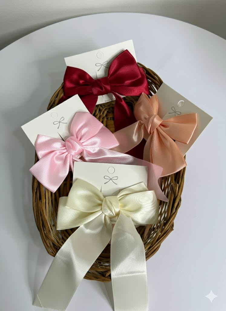 Satin bow clips