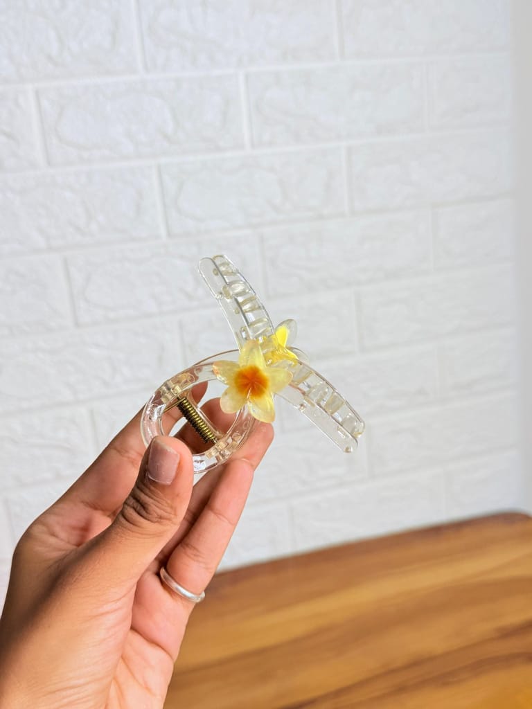 Pastel Floral Acrylic Claw Clip
