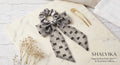 Organza Bow Print Ribbon Scrunchi