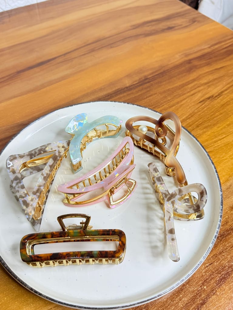 Mixed Shape Acrylic Hair Catchers Metallic(1 unit)