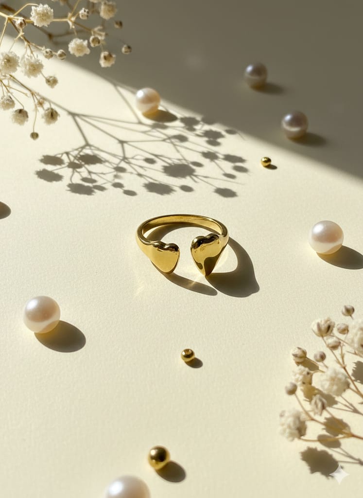 Twin heart ring