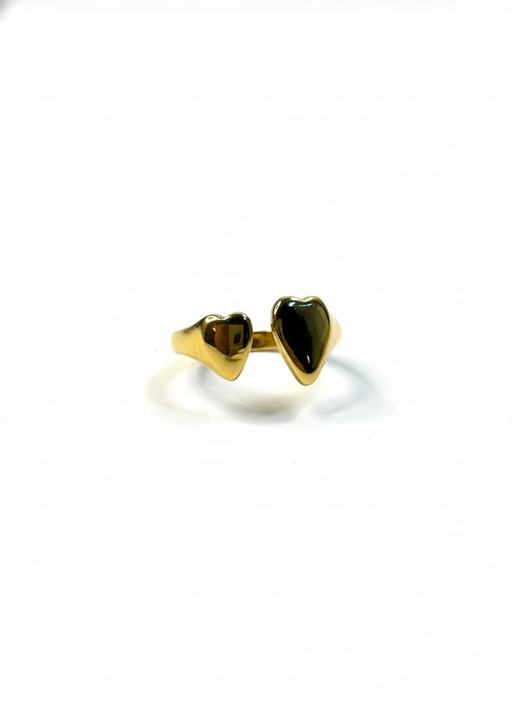 Twin heart ring
