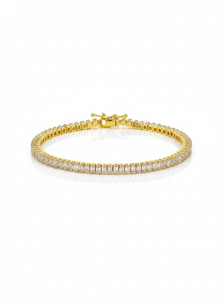 Golden tennis bracelet
