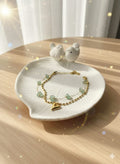 Golden heart and stone bracelet