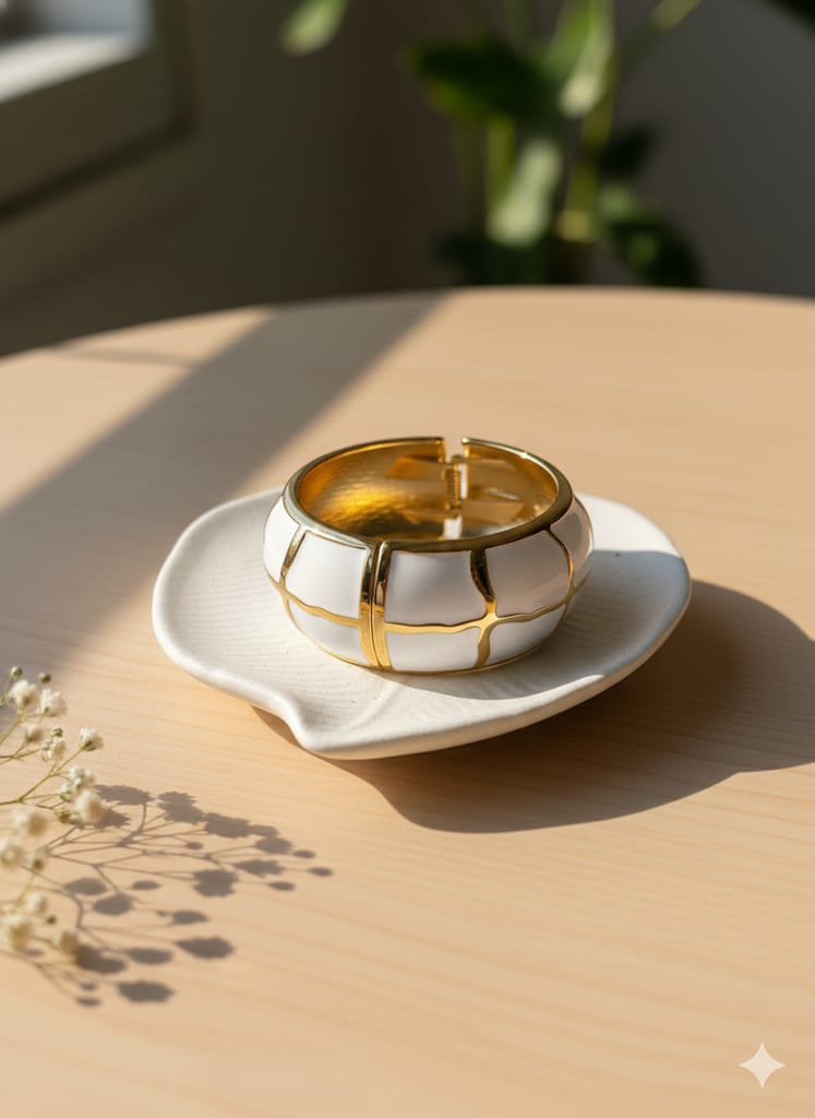 Enamel Bangle (White)