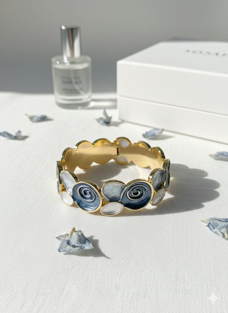 Rose Enamel Bracelet (blue)