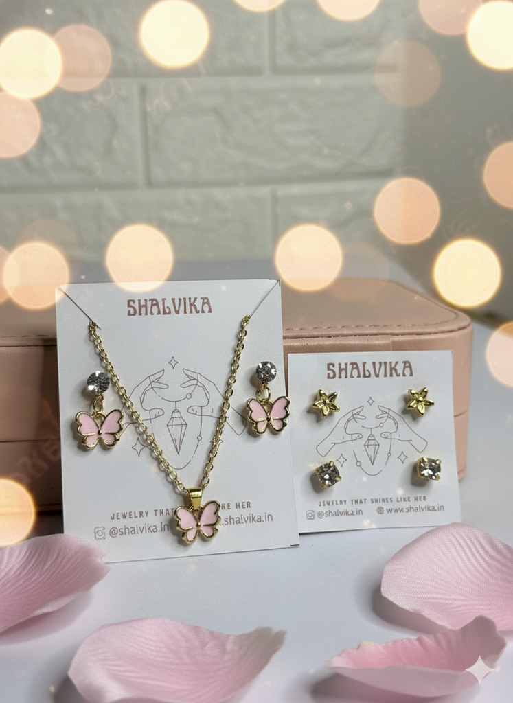 Set with studs (butterfly)