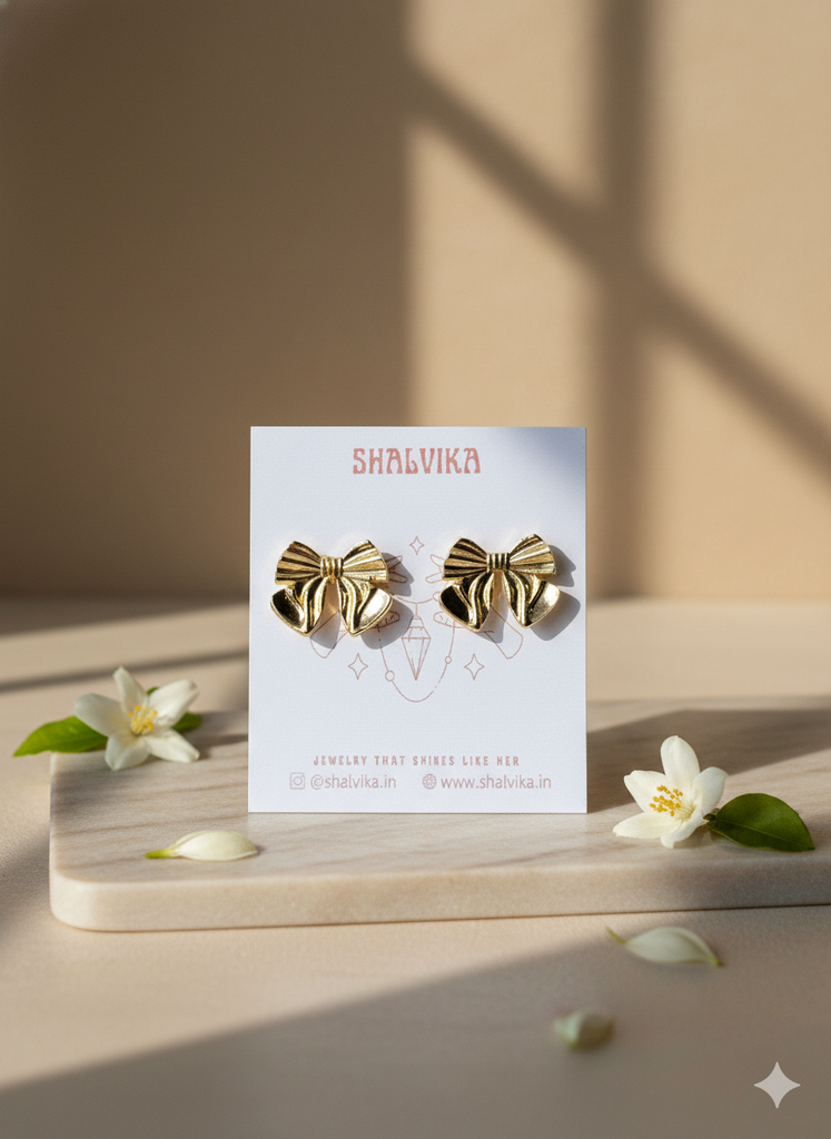 Regal bow earrings