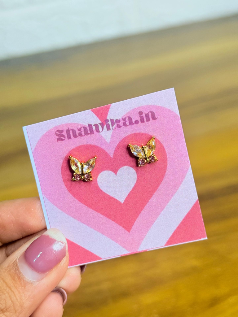 The Mariposa Pink Crystal Earrings