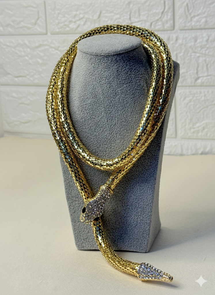 Snake mesh neck piece(gold)