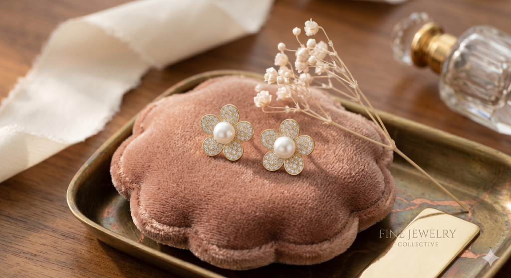 Ivory Centerpiece Floral Studs