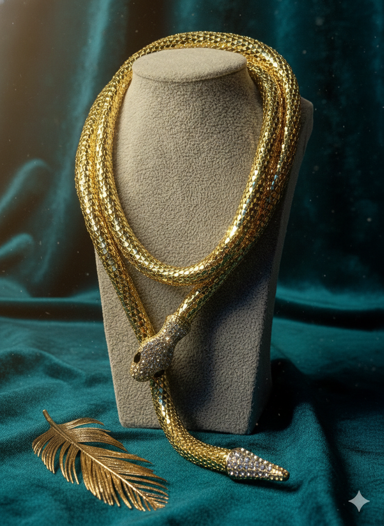 Snake mesh neck piece(gold)