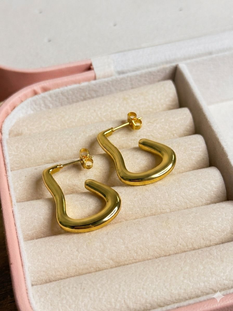 Gilded Link Hoops