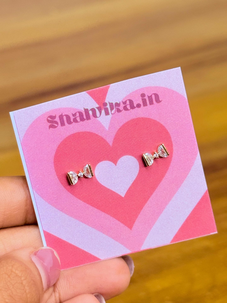 Petite Ribbon Sparkle Studs
