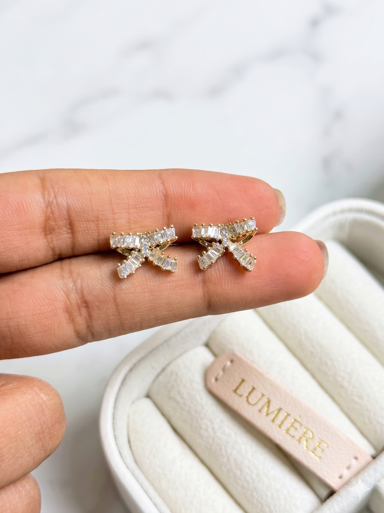 Chérie Bow Studs (Golden)