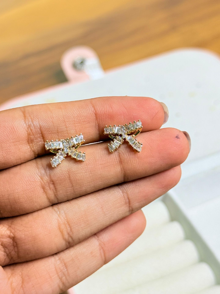 Chérie Bow Studs (Golden)