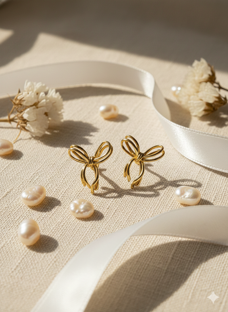 Minimalistic bow earrings