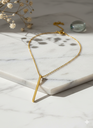 Match stick necklace (golden)