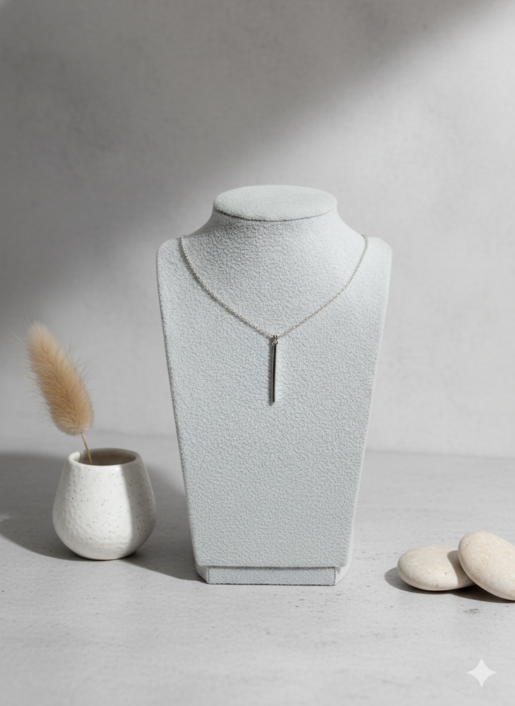 match stick necklace (silver)