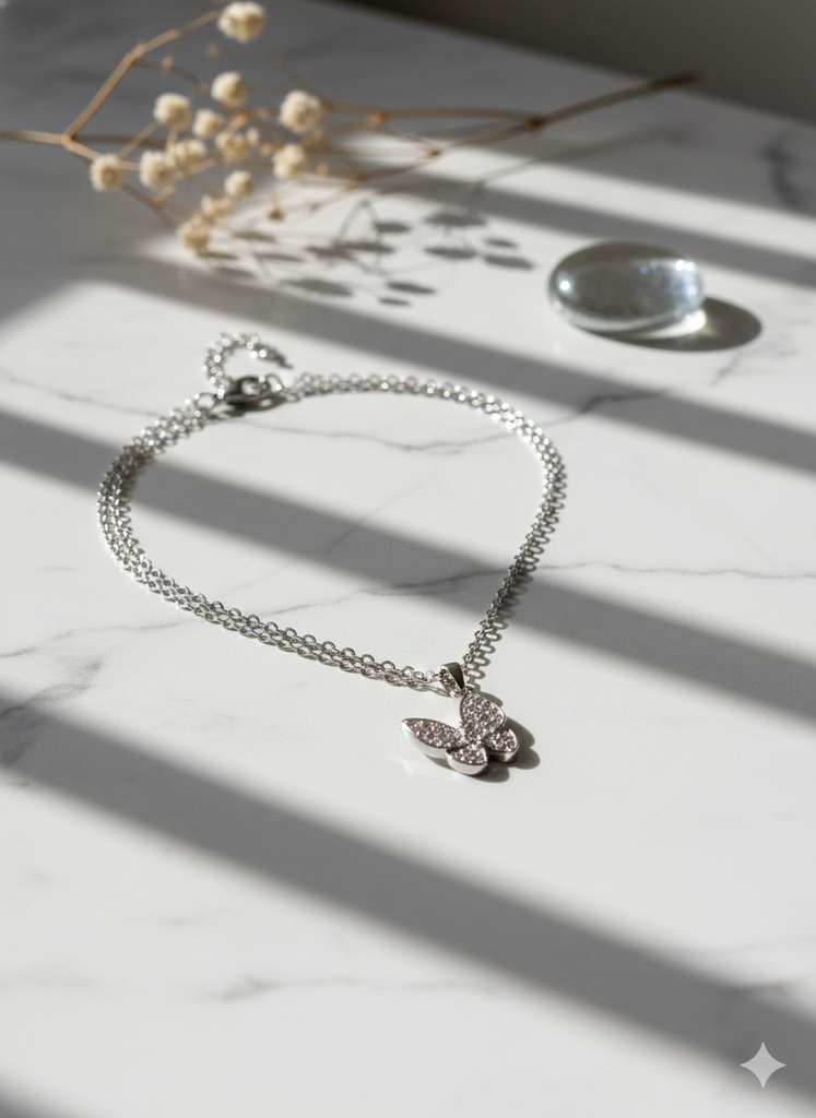 Butterfly stone necklace