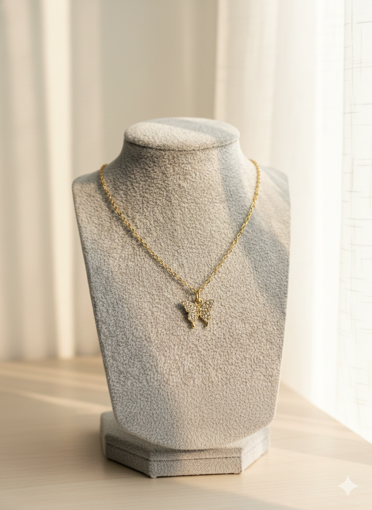 Butterfly stone necklace 