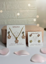 set with studs (pink flower)