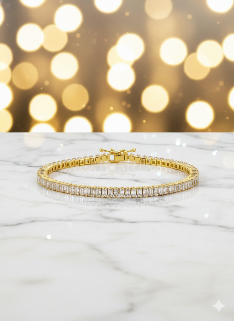  Golden tennis bracelet