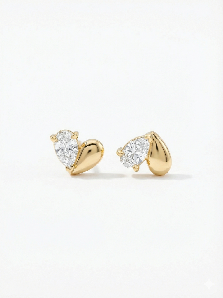 Dual Heart Studs 