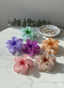 Glossy flower claw clip
