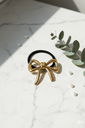 Metallic hair tie bow
