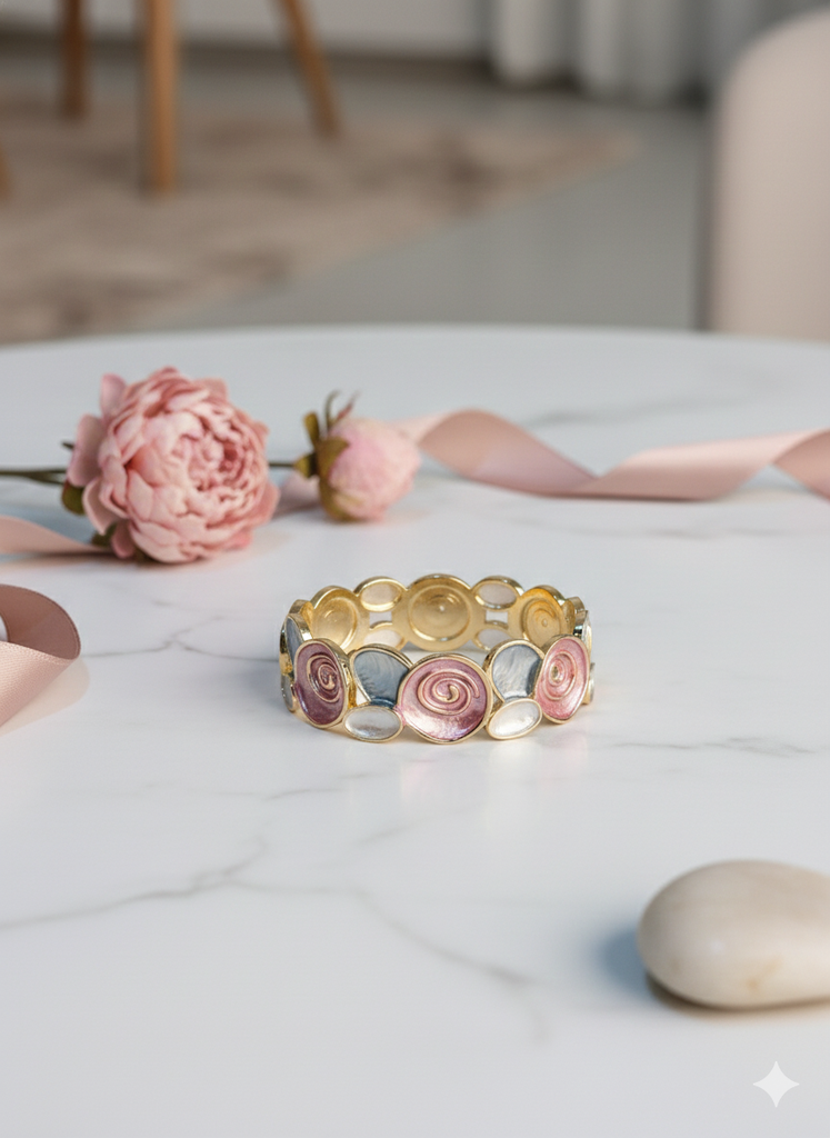 Rose Enamel Bracelet