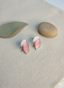 Dual leaf studs (pink)