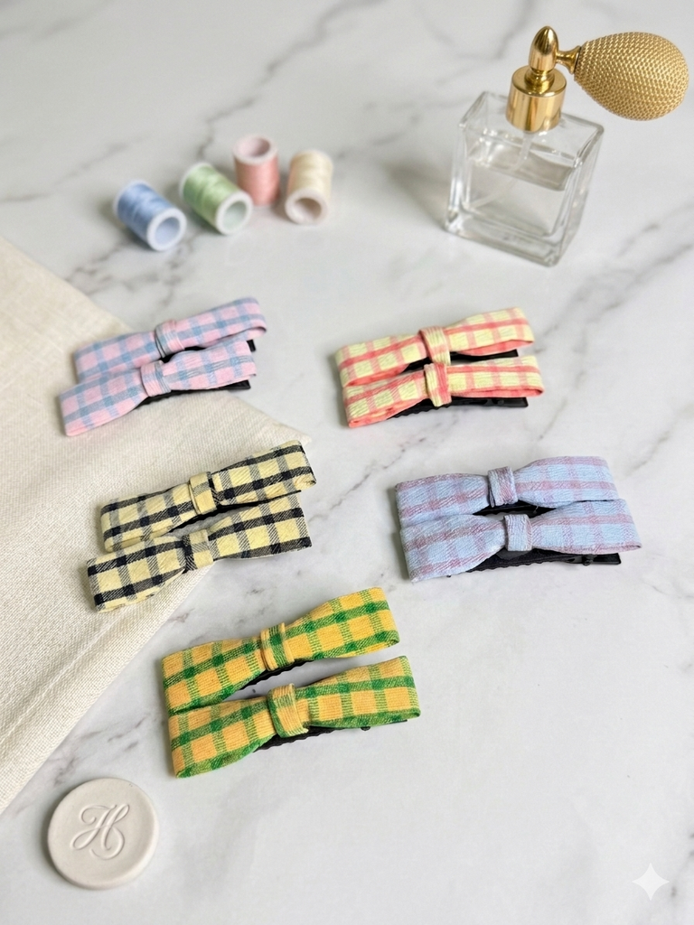 The Cottagecore Plaid Bow Set