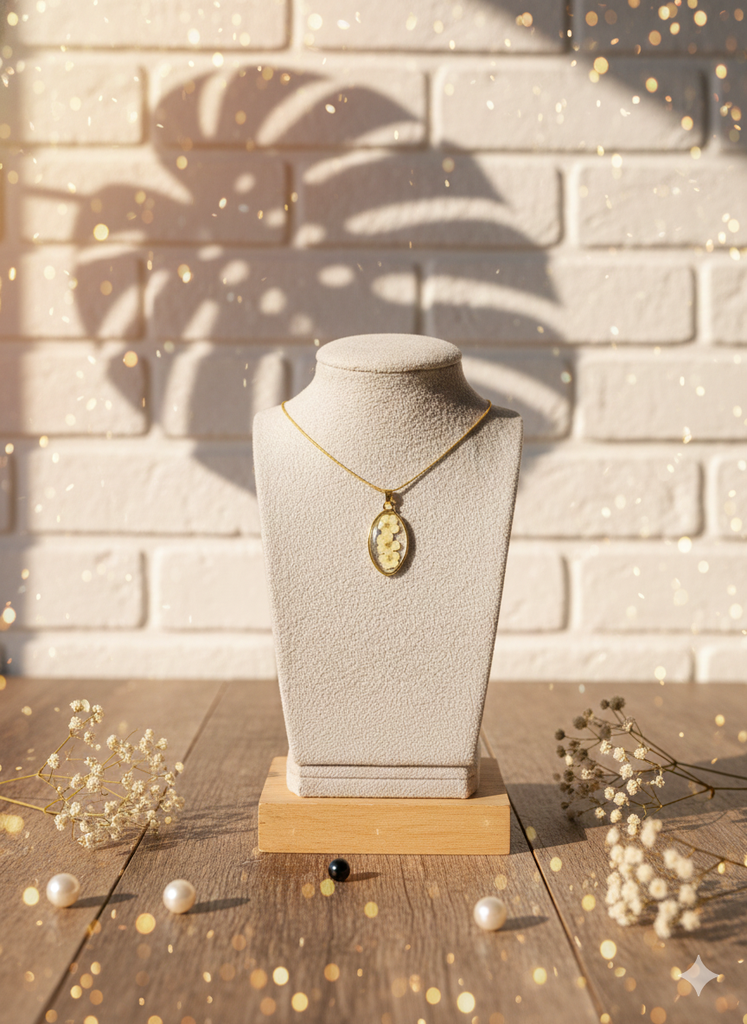 Botanical resin necklace